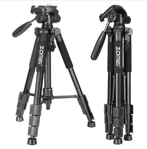 Professional Portable Travel Aluminum Camera Tripod, Compatible with Apple, Digital SLR Camera