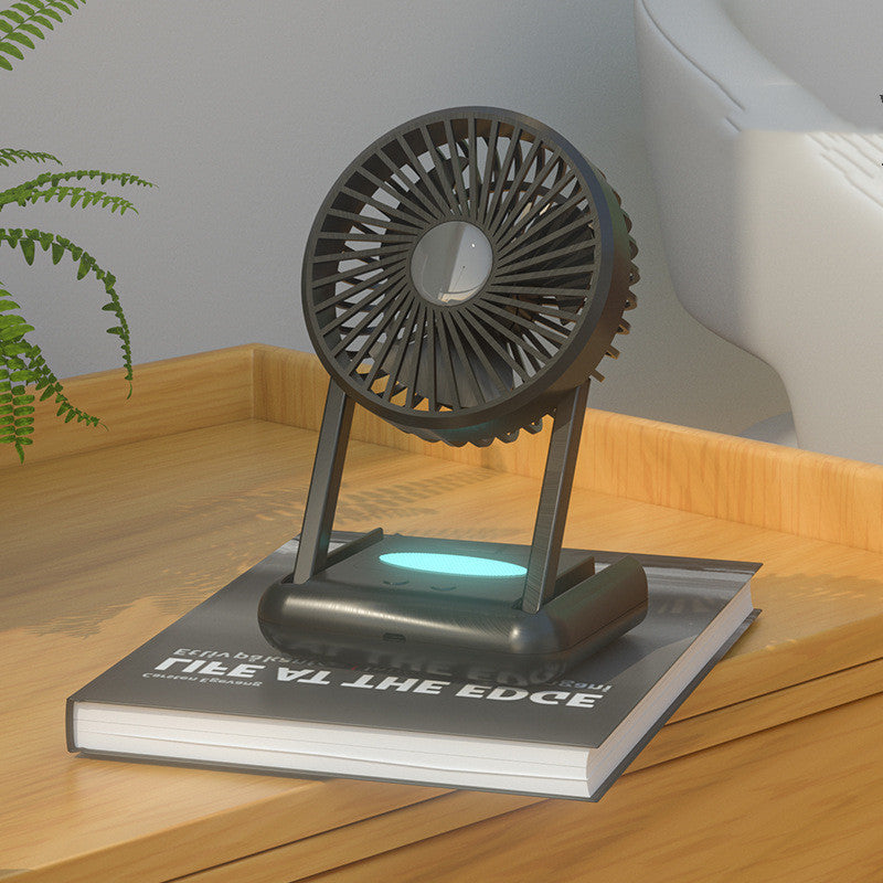 Mini Silent Handheld Fan LED Night Light