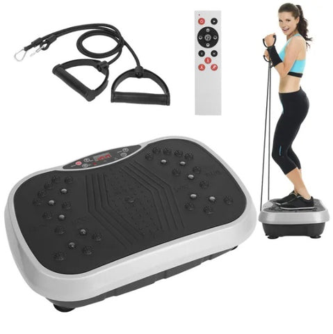 Vibration Plate Exercise Machine With Resistant Bands Remote Control Whole Body Vibration Platform