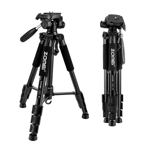 Professional Portable Travel Aluminum Camera Tripod, Compatible with Apple, Digital SLR Camera