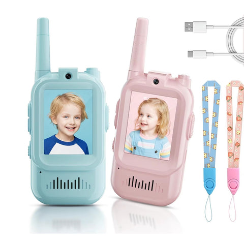 Wireless Video Walkie Talkies For Kids Handheld 2 Pack Rechargeable